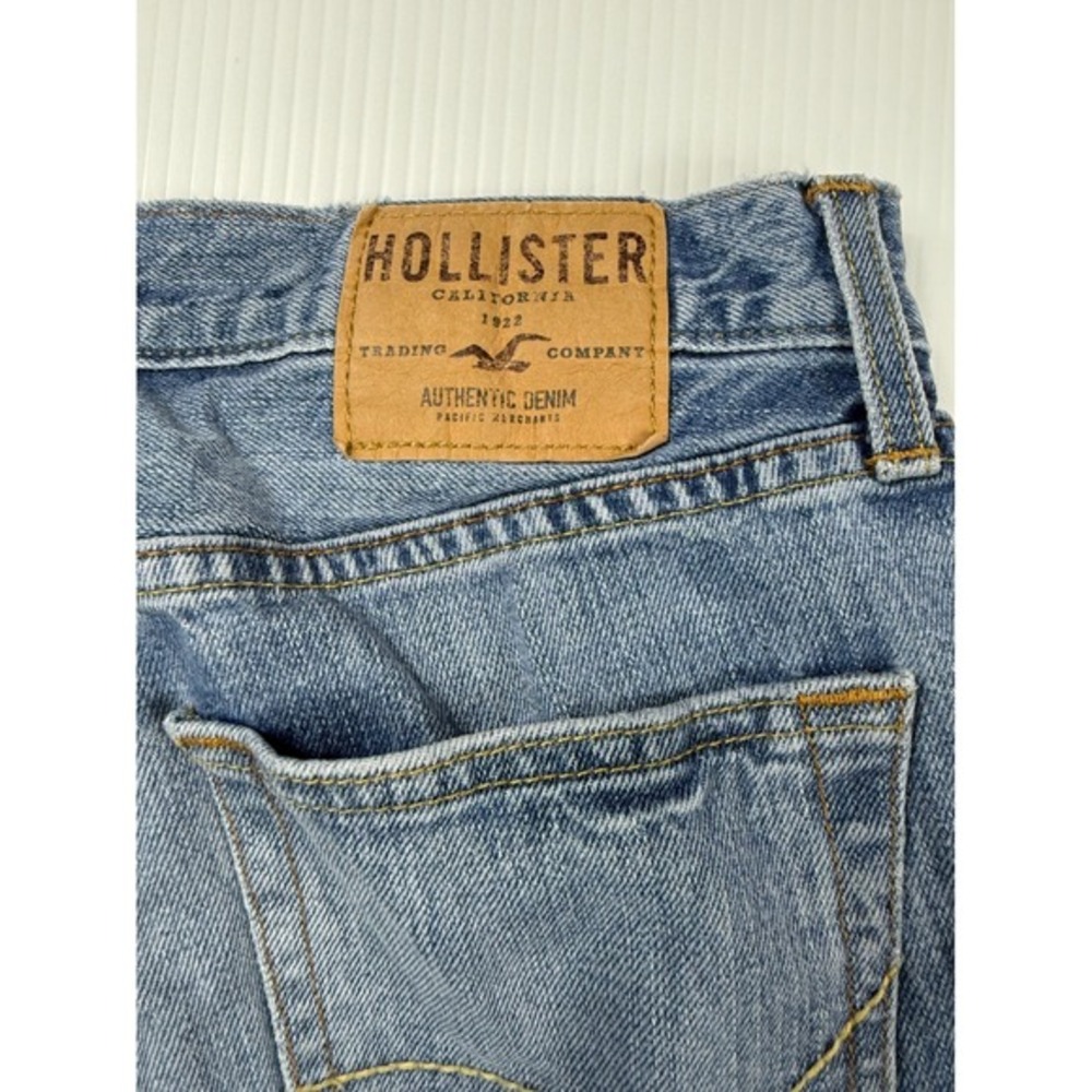 Hollister Jeans Light Wash Denim Button‎ Fly Straight Leg Mens W30 L32 - Picture 7 of 7